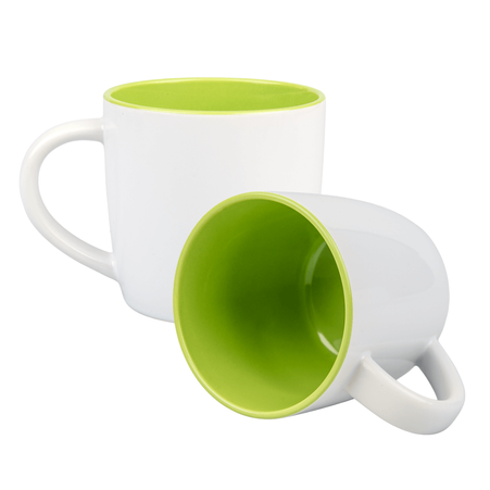Boston mug for sublimation white - inside light green