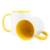Combo SuperGlaze white mug - handle and inside yellow