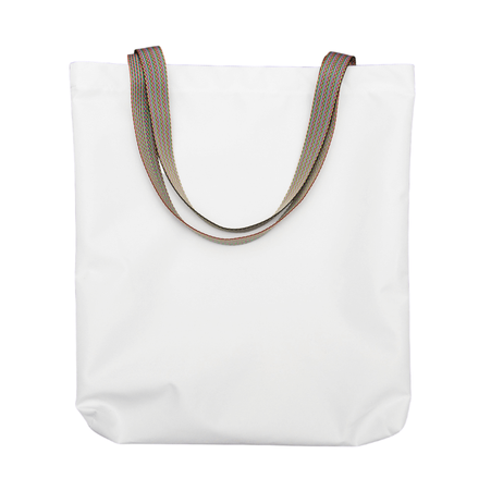 Torba na ramię biała 38x40 cm - uchwyt kolorowy (komplet 10 szt.)