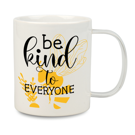 Mug white 330 ml glass handle