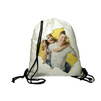 Backpack-bag with sequins - white