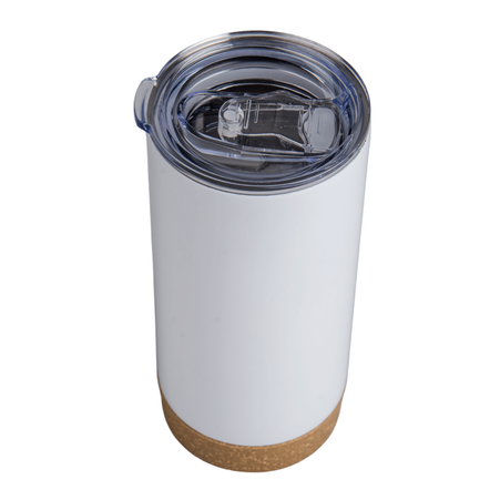 Steel thermo bottle 500 ml white with cork bottom