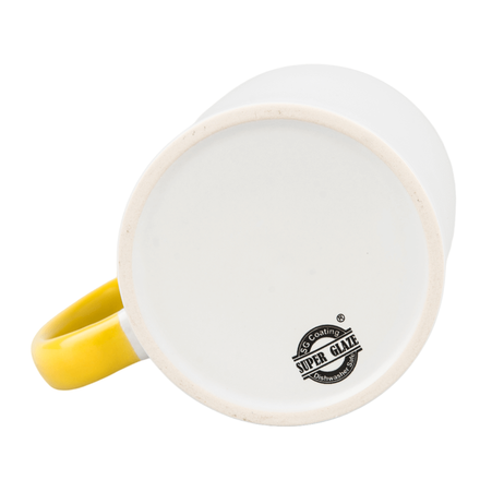 Combo SuperGlaze white mug - yellow handle and inside carton 36 pcs.