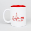 Mug for engraving white matte - inner red cardboard 36 pcs.