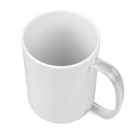 Kubek biały 440 ml szklany uchwyt