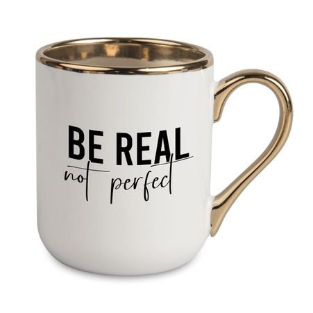 Elegant mug handle and rim gold - white