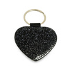 Eco leather heart pendant black (kpl. 5 pcs.)