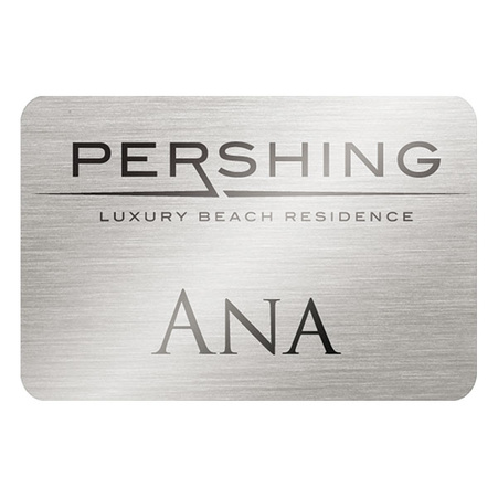 Name badge with round corners. (aluminum) metallic 5.08x7.62 (5950) UNISUB - without clasp