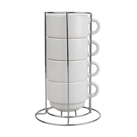 Solo 170 ml cup set of 4 pcs with metal stand.