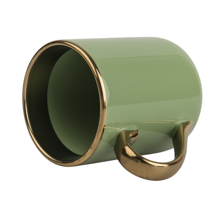 Elegant mug handle and rim gold - green half pallet 360 pcs.