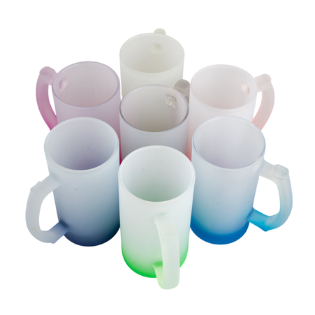 Kufel szklany szroniony gradient zielony