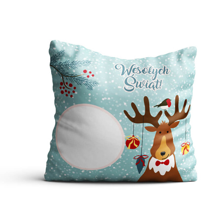 Photo soft pillowcase - Christmas Reindeer pattern