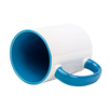 White mug 440 ml Combo - handle and inner light blue carton 36 pcs.