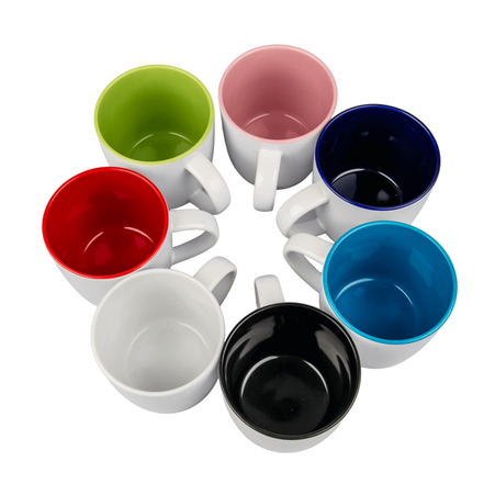 Kubek Boston do sublimacji biały  - środek czerwony