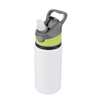Aluminum Bottle 500 ml Active white with green stripe and mouthpiece