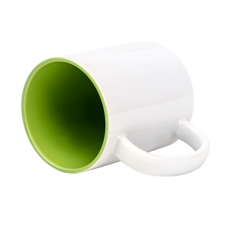 White mug - light green inside