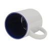 White mug - navy blue inside