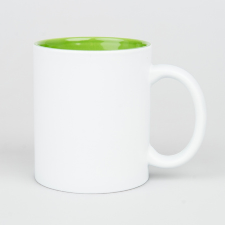 Engraving mug white matte - inner light green carton 36 pcs.