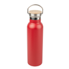 Butla stalowa 600ml grawer/UV bambusowa zakrętka - czerwona