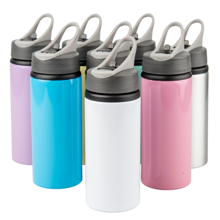 Aluminiowa butla Active z ustnikiem 650 ml  - fioletowa komplet 5 szt.