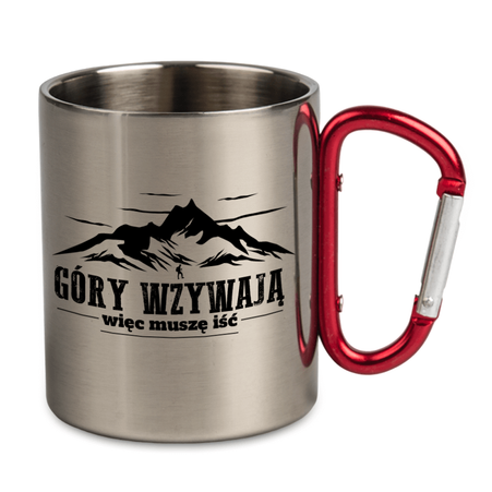 Steel mug 300 ml - red clasp