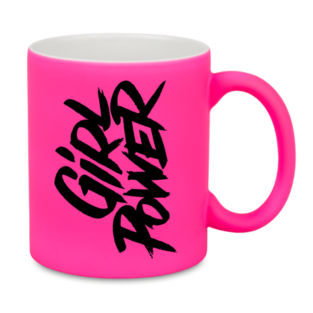 Neon mug rubberized surface - pink