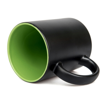 Mug for engraving matte black - inner light green carton 36 pcs.