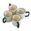330 ml Cream mug matte red handle and rim