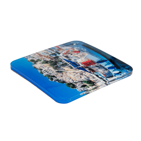 Acrylic coaster square 4MD / bark 9,5x9,5 cm - 10pcs