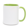 Combo Standard white mug - handle and inner light green