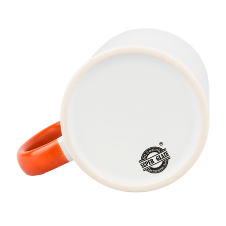 Combo SuperGlaze white mug - handle and inside orange