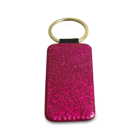 Rectangular eco leather key ring red (kpl. 5 pcs.)