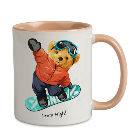 Combo white mug - handle and inside light brown