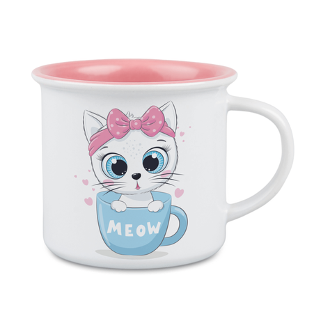 Kubek biały 250 ml Camper środek  różowy karton 36 szt.