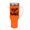 Kubek stalowy Trek 1200 ml z uchwytem neonowy pomarańczowy
