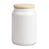 Ceramic jar with wooden lid