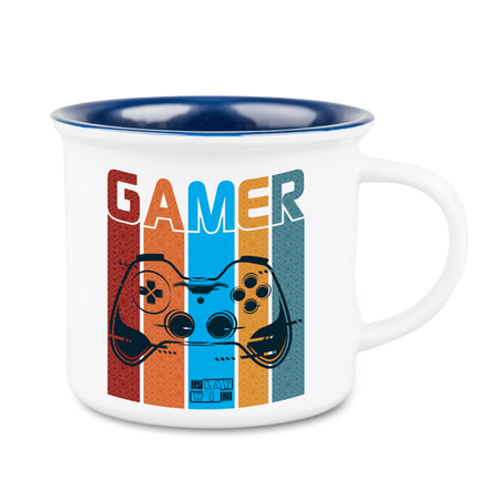 White mug 250 ml Camper navy blue inside carton 36 pcs.