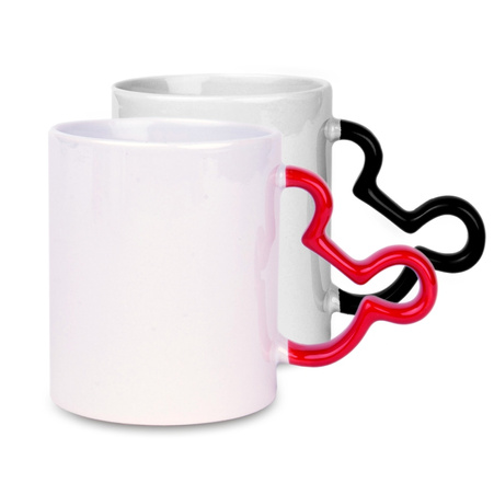 Mug white handle Mickey Mouse black set of 36 pcs