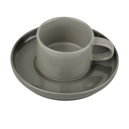 Plate - cup holder Macaroni dark grey