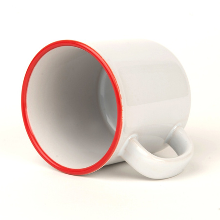 Kubek ceramiczny Camper 280 ml czerwony rant