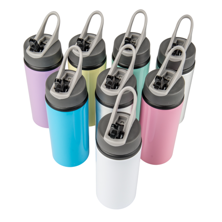 Active aluminum bottle with mouthpiece 650 ml - green