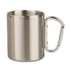 Steel mug 300 ml - silver carabiner set of 20 pcs