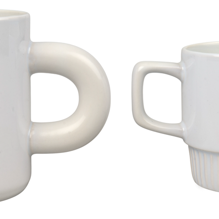 Mug 440 ml thick ear - white carton 36 pcs.