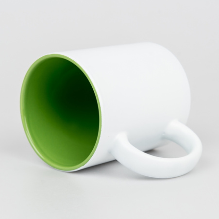 Mug for engraving white matte - light green inside