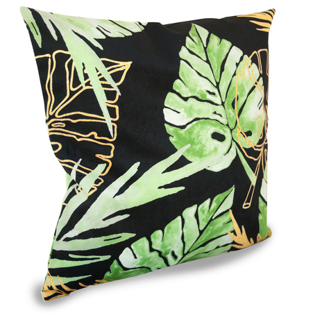 Photo soft cover - pattern Leaves on black