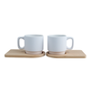 290 ml frosted cup with bamboo saucer kpl 2 pcs