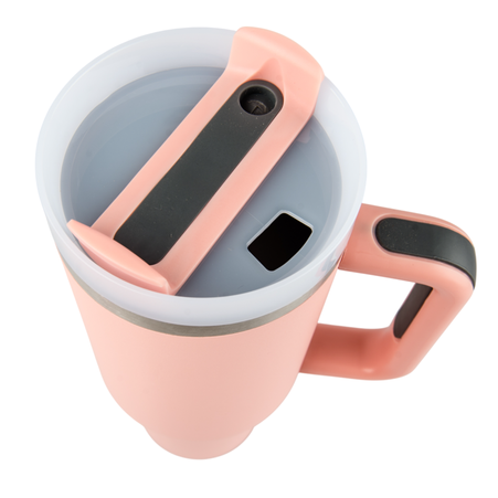 Travel 1200 ml Travel steel mug engraved/UV - light pink
