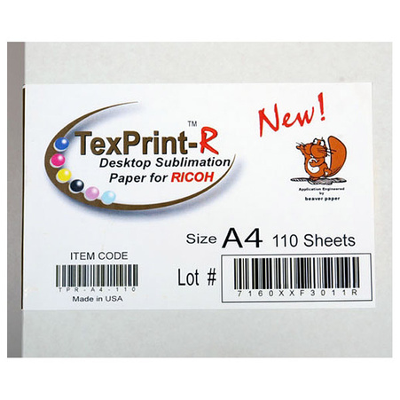 TexPrint-Ricoh gel sublimation paper - (TexPrint DT/Heavy) A4 110 arcs.