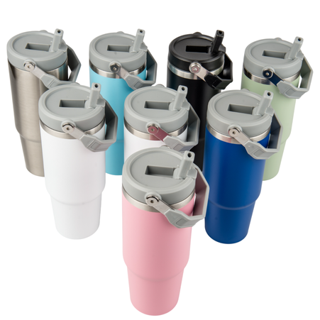 Kubek stalowy Trip 900 ml grawer/UV - jasnozielony