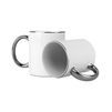 White mug - silver rim and handle